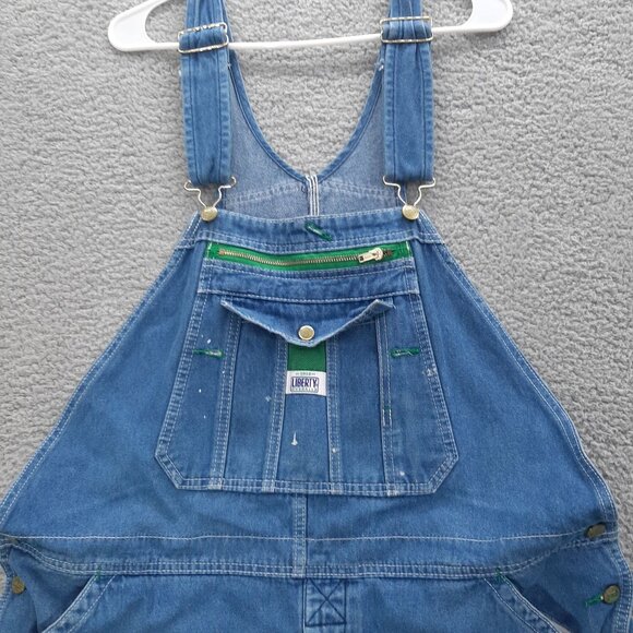 Liberty Blue Denim bibbed Overalls Med wash 40x30 fit 40x28 SizeXL 100% Cotton - Picture 3 of 13